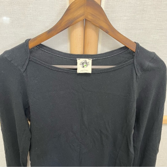 Free People Black Long Sleeve Cotton Shirt Size L - Picture 2 of 8